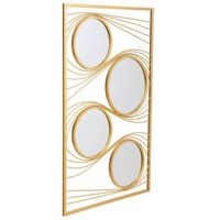 espejo rectangular de pared de metal dorado 61x96x2