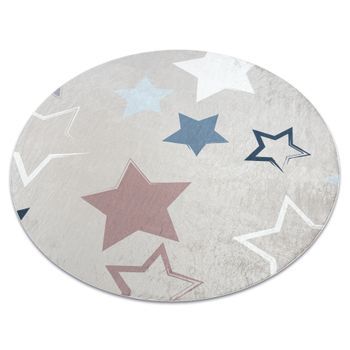 Alfombra Lavable Bambino 48130 Círculo Estrellas Para Niños Antidesl Circulo 120 Cm