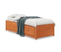 sofa cama - sofa convertible sin colchon madera maciza pino marron cera 90x200 cm