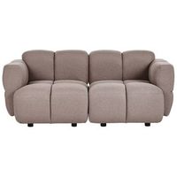 sofa de dos plazas modular moderno con dos modulos esquineros seccionales tapizado en tela gris pardo maksaberg