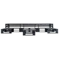6 piezas set de muebles de pales para jardin  sofa de exterior madera negro