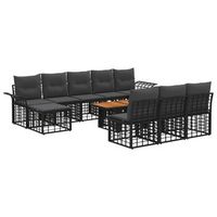 conjunto de sofas de jardin 11 uds negro y gris oscuro vidaxl