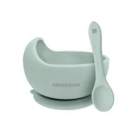 Cuenco de silicona con ventosa y cuchara Yummy Menta