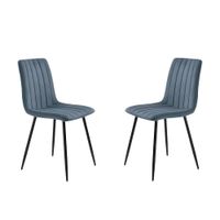 juego de 4 sillas de tela azul cm 45x54 88h