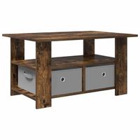 mesa de cafe - mesa de centro - mesa baja roble ahumado 77 x 55 x 42 cm madera de ingenieria