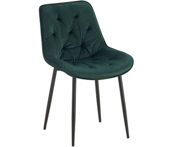 Silla de comedor wallace de terciopelo verde 59x52x84 cm