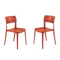 juego de 4 sillas de polipropileno rojo cm 50x51 81h