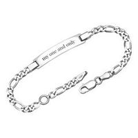 pulsera figaro plata incl grabado laser