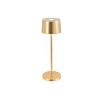 lampara de mesa led zafferano olivia pro oro amarillo recargable y regulable - 2200-2700-3000k 9 horas a maxima potencia