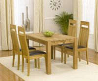 verona 120cm solid oak extending dining table with monaco chairs