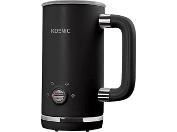 Espumador de leche - KOENIC KMF 15321 B, 500 W, Tapa, 0.3 l, 220-240 V / 50 Hz, Acero inoxidable, Negro