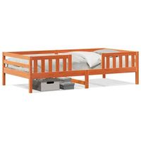 cama individual  cama para adultos  estructura de cama madera maciza de pino marron cera 80x200 cm