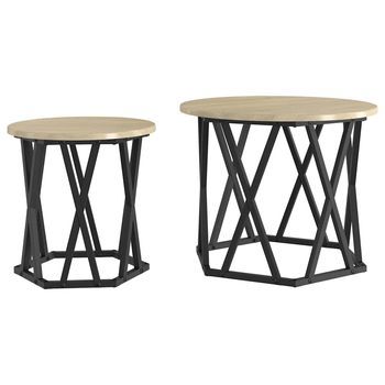 Mesa Lateral 2 Piezas Roble Sonoma 50 X 50 X 40 Cm