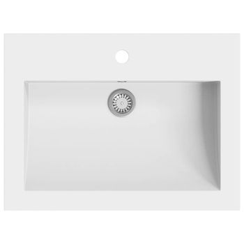 Lavabo De Granito Blanco 600x450x120 Mm Vidaxl