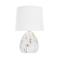 aigostar lampara de mesa de ceramica vintage lampara de mesita de noche con pantalla de tela casquillo e14 max40w luz de noche lampara de sobremesa para dormitorio salon sin bombilla -h255mm
