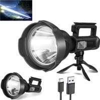 linterna recargable 3000000 lumenes de alta luminosidad linterna led lampara de mano para exteriores super brillante potente largo alcance linterna con 4 modos tripode usb c ipx5