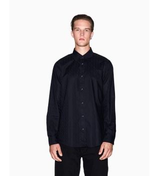 A|X Armani Exchange para hombre. XM001587AF16631UB101 Camisa Regular Fit marino (XXL), Casual, Algodón, Clásico, Manga larga