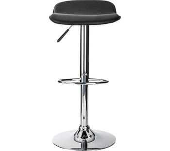 Ohio Leather Bar Stool Chair - Black, Black