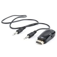 gembird a-hdmi-vga-02 adaptador hdmi a vga  cable 35mm de audio negro