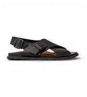 camper para hombre k101093-004 sandalias de piel lluc negro 46 plano hebilla casual