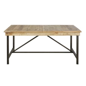 Mesa de comedor extensible de mango y acero de 170 a 250 cm