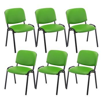 Set 6 Sillas De Conferencia Ken En Cuero Pu Simil Cuero Verde 53x53x83 Cm Clp