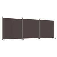 biombo divisor de 3 paneles de tela marron 525x180 cm vidaxl