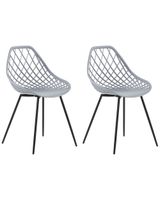 conjunto de 2 sillas de comedor  gris claro