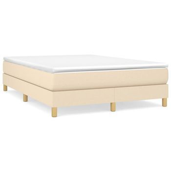 Cama Tapizada 203x140x25 Cm Tejido - Crema