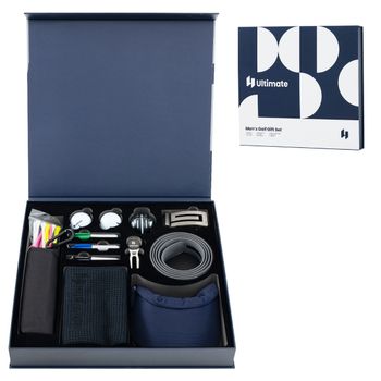 Costway Juego Completo de Accesorios de Golf para Hombres y Mujeres con Pelotas Tees Toalla Cinturón de Golf Sombrero de Golf Herramienta