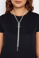 collar plateado diseno borla