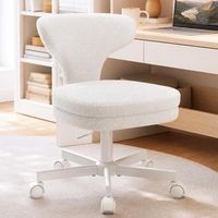 silla de maquillaje con ruedas y respaldo envolvente comhoma - blanco