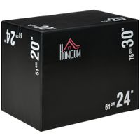 homcom caja pliometrica 3 en 1 para ejercicios de salto con cremallera y 3 alturas diferentes carga 120 kg 75x51x61 cm negro   aosom espana