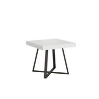 mesa extensible 90x90194 cm abbraccio fresno blanco patas antracita