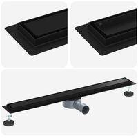 desague de ducha 2 en 1 con sifon de 360 negro 80 cm vidaxl