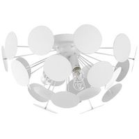 lampara de techo hemisferio de metal blanco pantalla de circulos 2 bombillas art deco estilo industrial maritsa