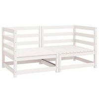 2 uds sofas de esquina de jardin  sofa de exterior blanco madera maciza de pino
