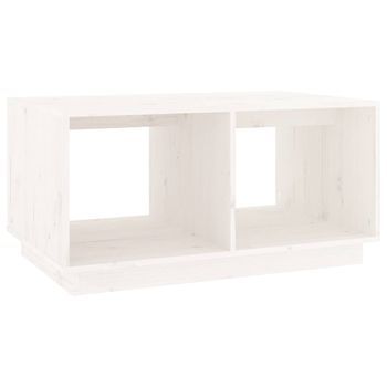 Mesa De Café - Mesa De Centro Madera Maciza De Pino Blanco 80x50x40 Cm