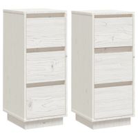lote de 2 aparador madera maciza de pino blanco 32x34x75 cm