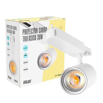 Foco de carril led 30w 2700lm cri90 4200ºk trifásico 40.000h