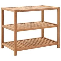 estanteria para bano madera maciza de nogal 65x40x55 cm vidaxl
