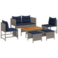 conjunto de sofas de exterior gris y azul marino cfw868841