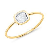 anillo de topacio blanco para mujer en oro 14 quilates