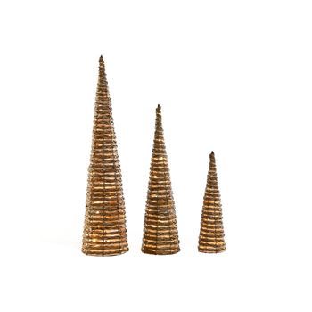 Cono Set 3 Led Ratan 20x20x80 Natural