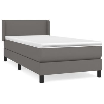 Cama Tapizada 203x83x88 Cm Vinilo - Gris