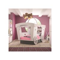 mathy by bols kids carriage bed with storage drawers - small double 120cm - mathy winter pink