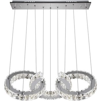 Colgante argon 1x66w led 5280lm 3000k l.63,5xan.30xal.reg.cm transparente