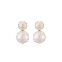 pendientes de plata 925 banada en oro con perlas
