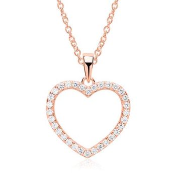 Cadena corazón plata 925 rosa