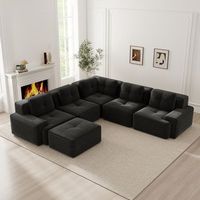 sofa modular - mueble para salon y oficina - pana - negro